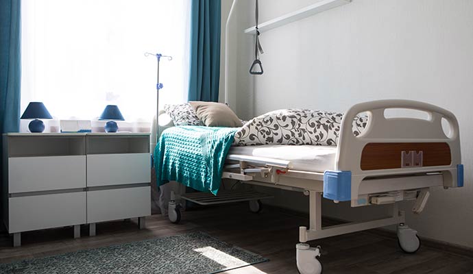 A clean nursing home room