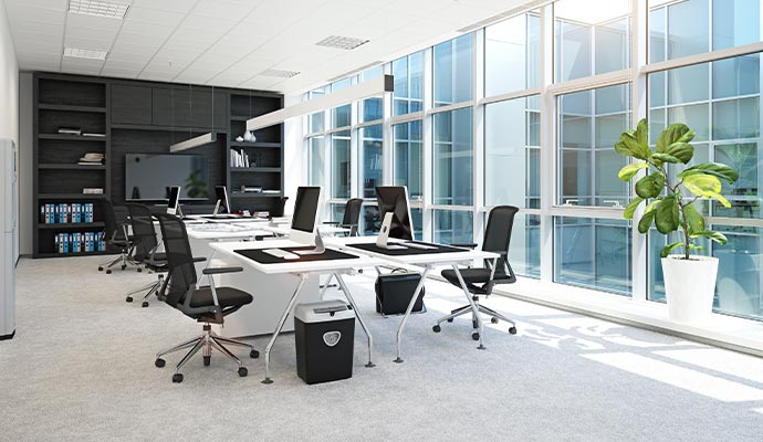 A modern open plan commercial office
