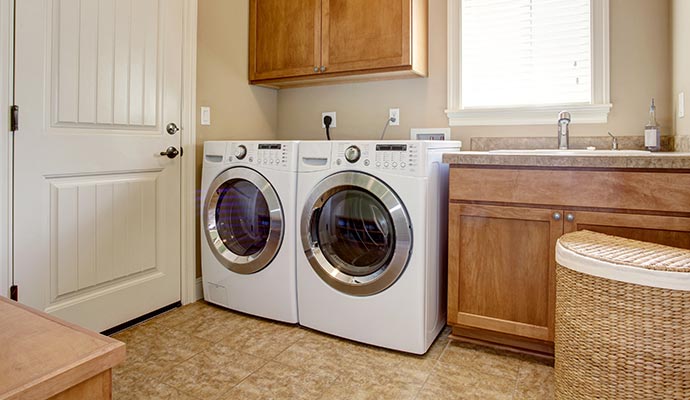 A professional restoring washing machine with equipment