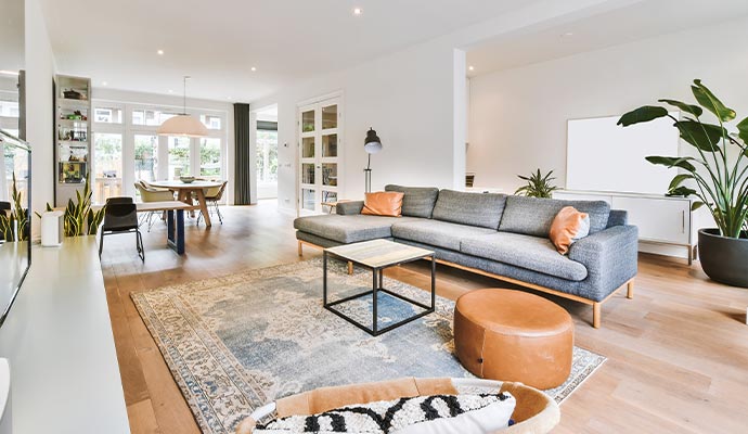 A clean modern living room