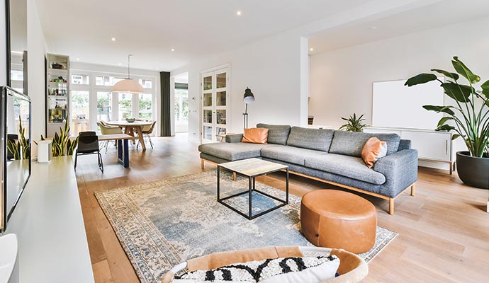Clean living room area
