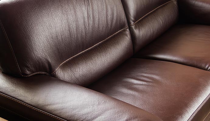 Restored leather sofa