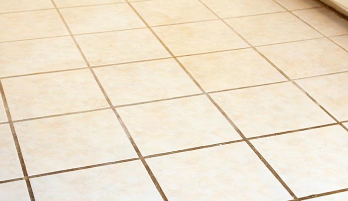 Damaged tile and grout