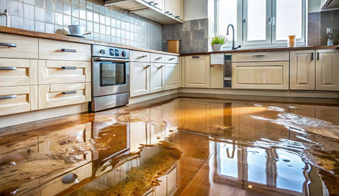 Emergency kitchen sink overflow cleanup service