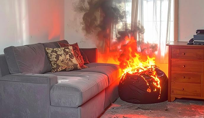 Burning beanbag