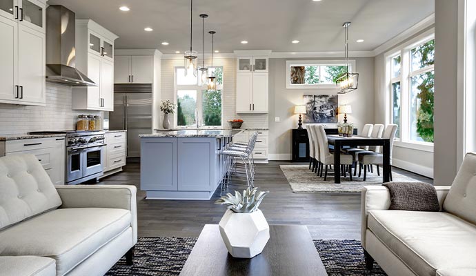 Clean modern living room
