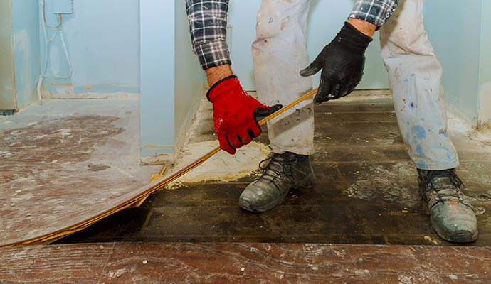 Damaged floor removal service