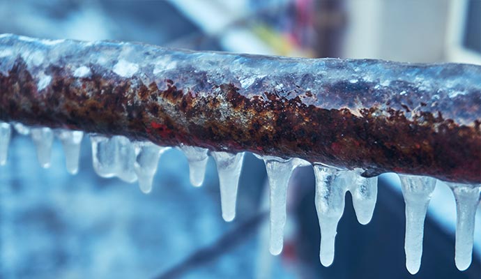 Frozen pipe damaged badly
