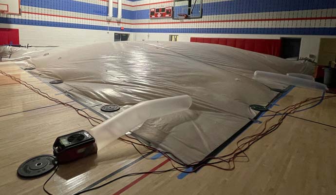 Professional drying service in progress Professional drying service in progress