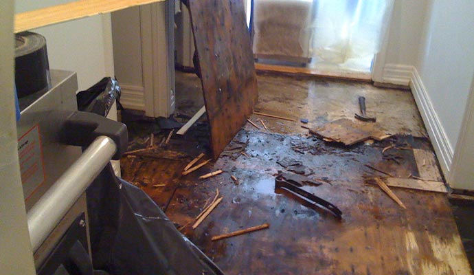 Residential water damage restoration