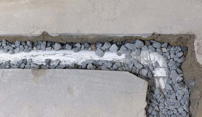 Sewer backup pipe installation