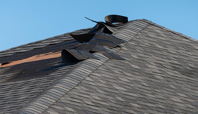 Shingles damage roof repair service