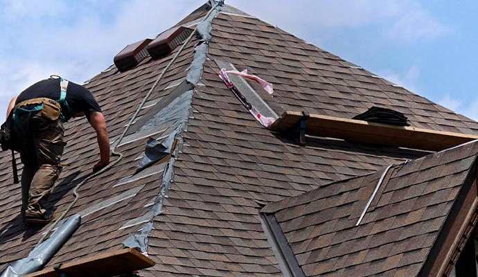 Shingles roof damage repair