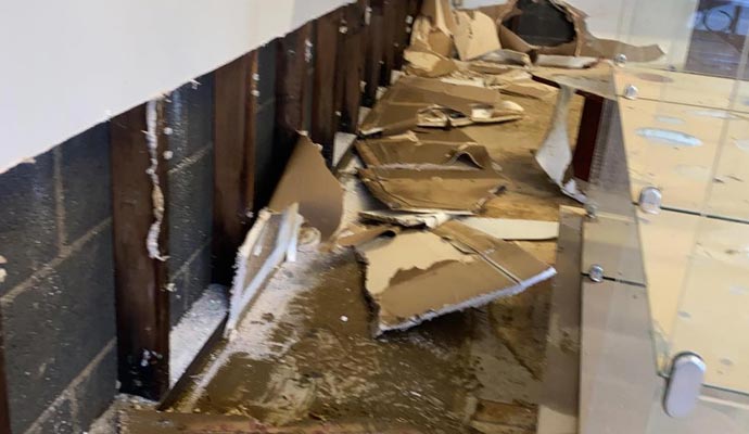 Structural damage due to water