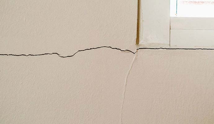 Wall crack near window