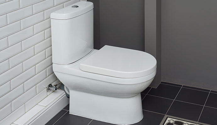 Clean toilet in modern bathroom