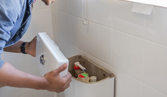 plumber fixing toilet in Cincinnati & Hebron