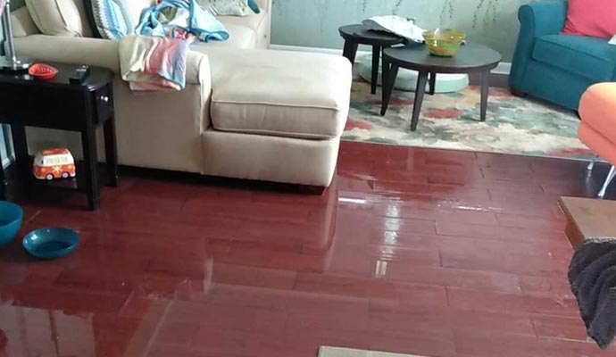 water leak damaged house