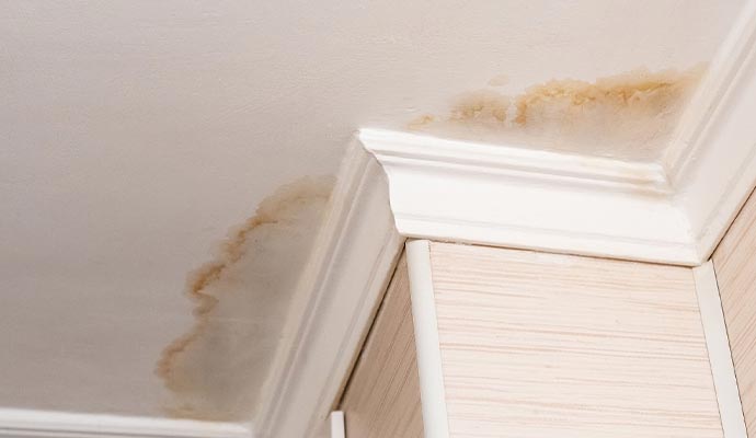 Water leak and structural ceiling damage restoration services